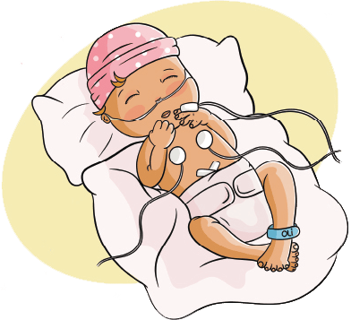 Ilustración bebé ingresado